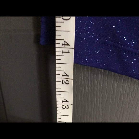 Beautiful deep purple/purple cocktail dress.  C. 41.5 in from shoulder to hem - Picture 10 of 10